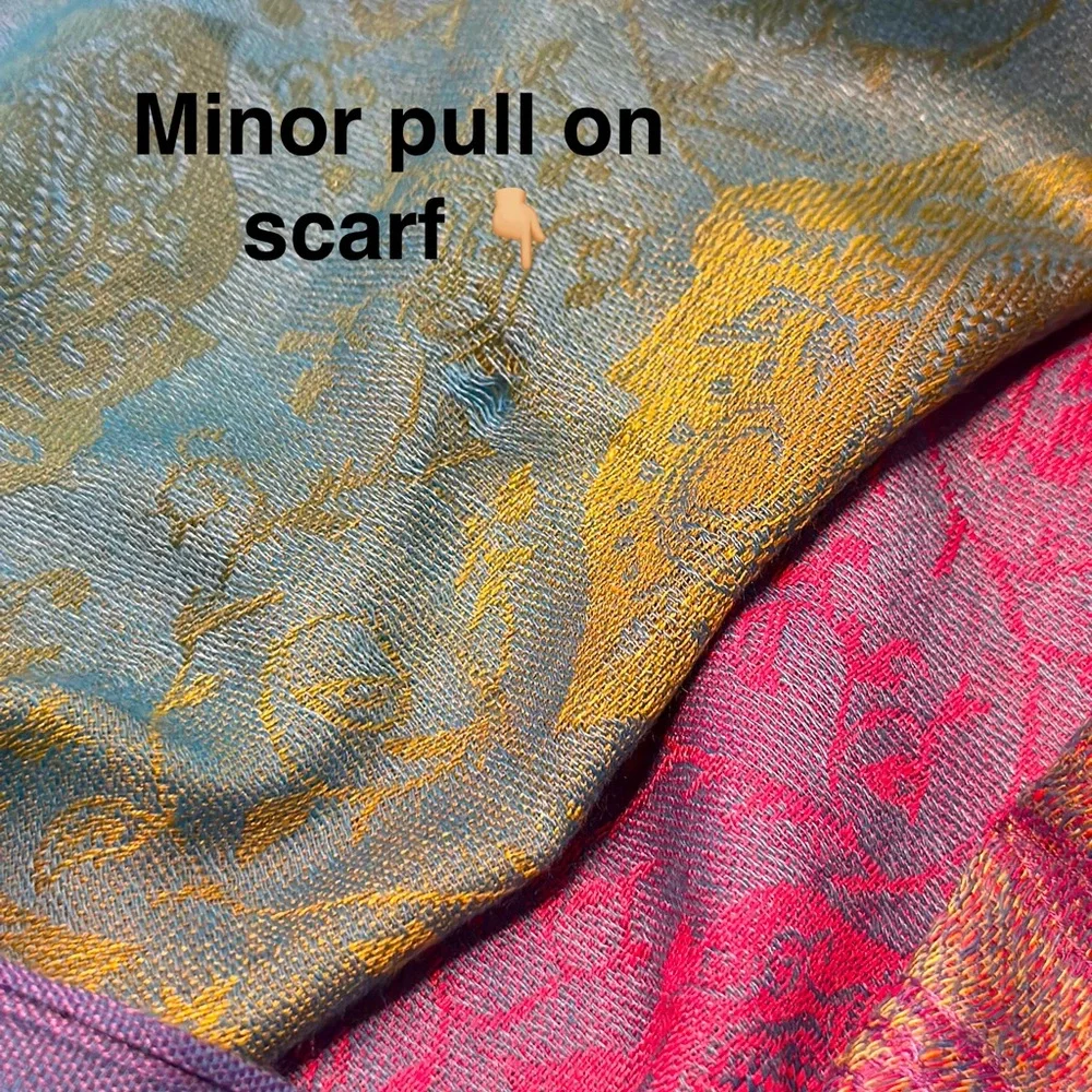 π PASHPASHMINA 100% Cashmere Scarf β 68β x 27β β Multicolor Paisley - Picture 5 of 8